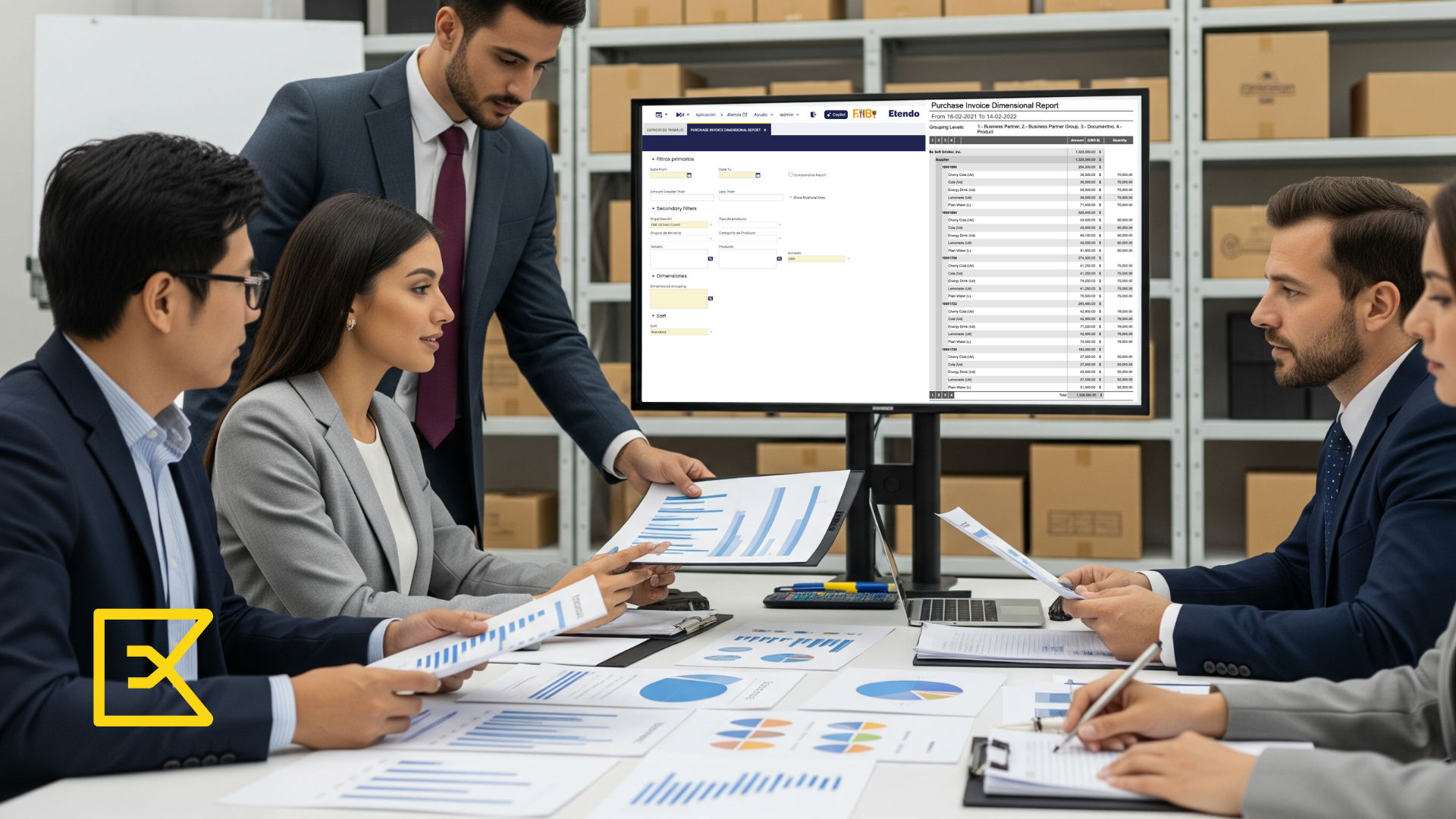 Análisis Dimensional Facturas Compra en Etendo Purchase Invoice Dimensional Report