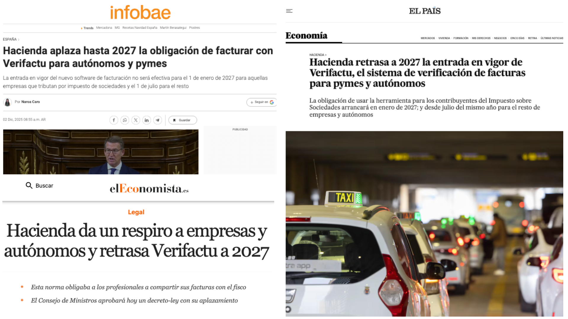 Aplazo de VeriFactu para pymes y autónomos